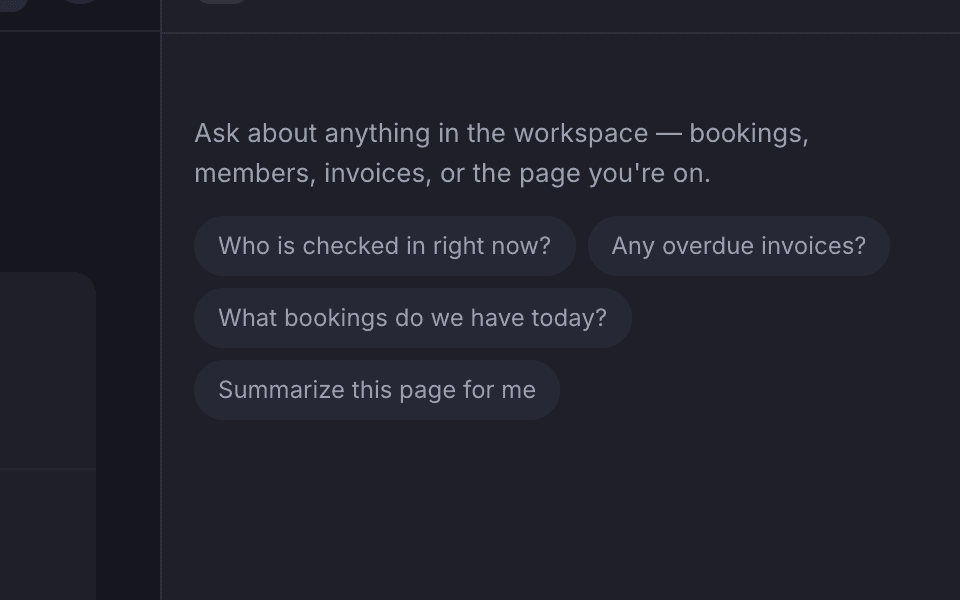The TersAI panel prompt and suggestion chips in the backoffice