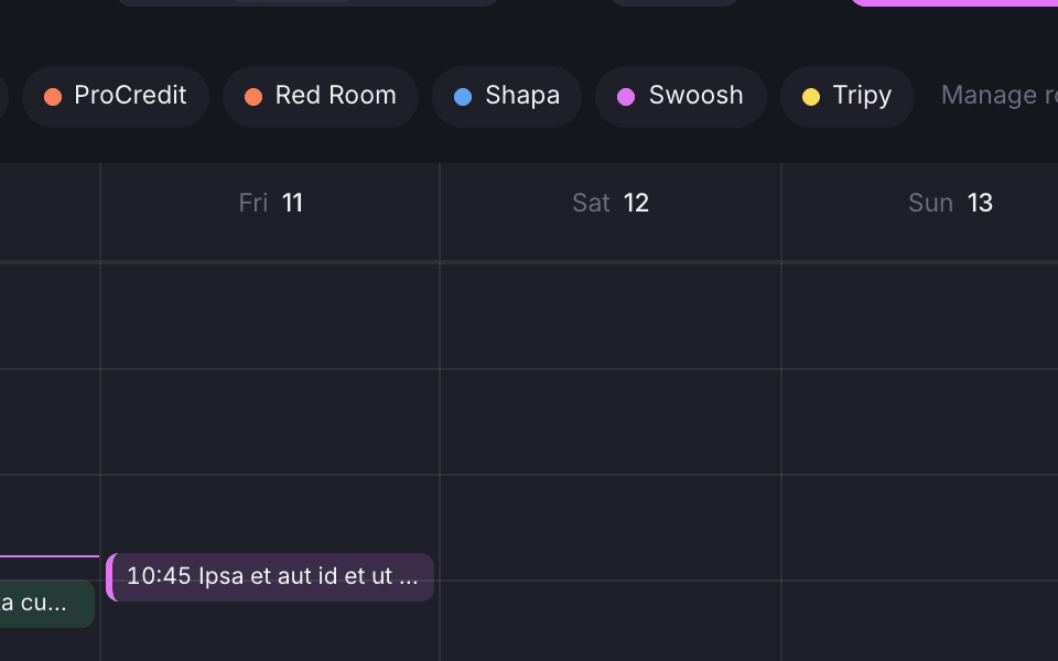 Bookings side by side on the calendar grid