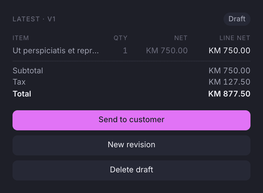 The latest proposal on an event case